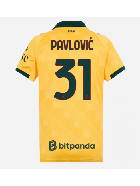 Ženski Nogometna dresi replika AC Milan Strahinja Pavlovic #31 Tretji 2025-26 Kratek rokav Ženski Nogometna dresi replika AC Milan Strahinja Pavlovic #31 Tretji 2025-26 Kratek rokav